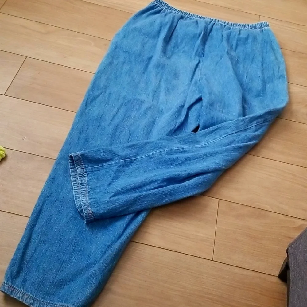 Blair 100% Cotton Elastic Waist Jeans Large